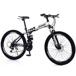 FEIFEImop Bike FEIFEImop Suitable For Everyone, Travel Folding Bike With Front And Rear Fenders, 24-speed Aluminum Alloy Easy-to-fold City Bike With 67 Inches (about 173 Cm) Wheels, Family Black And White