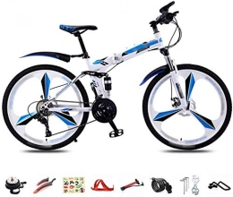 klt Bike Foldable bicycle 26-inch 27-speed folding mountain bike unisex lightweight commuter bike mountain bike full suspension double disc brake bicycle-B