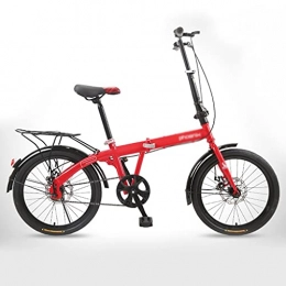 Road Bikes Folding Bike Folding Bicycle Adult Bike 20-inch Bicycles Lightweight Student Bike Children's Bikes (Color : Red, Size : 20inches)