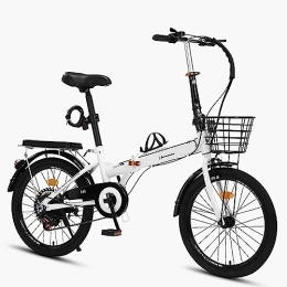 Generic Bike Folding Bike Adult Bike, 7-Speed Folding Bicycle High-Carbon Steel Foldable Bicycle Adjustable Height, Folding Mountain Bike for Men Women (A 20in)