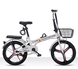 Generic Folding Bike Folding Bike, Carbon Steel Mountain Bike Folding Bikes Road Bike Height Adjustable Easy Folding City Bicycle, for Adults / Men / Women (B 20in)