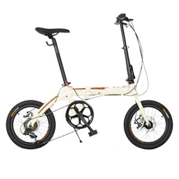 TYXTYX Bike Folding Bike Commuter, 16 in 7 Speed Folding Bike City Aluminum, Disc Brake, Mini Compact Bike Bicycle Urban Commuters for Adult Teens