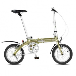 Folding Bikes Folding Bike Folding Bikes Bicycle Folding Bicycle Unisex Mini Adult Bicycle Portable Small Wheel Bicycle (Color : Gold, Size : 115 * 27 * 80cm)