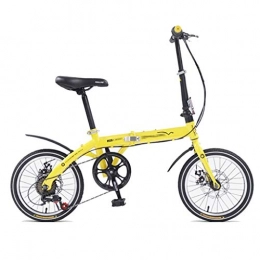 Folding Bikes Folding Bike Folding Bikes Bicycles Folding Bicycles Lightweight Portable Small Wheel Sports Bikes Lightweight Commuting Bicycles (Color : Yellow, Size : 130 * 10 * 100cm)