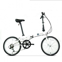 Folding Bikes Folding Bike Folding Bikes Folding Bicycle Adult Male And Female Shifting Bicycle High Carbon Steel Folding Bicycle K Frame 20 Inch, (long Distance Ride) (Color : White, Size : 20inches)