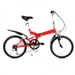 Folding Bikes Folding Bike Folding Bikes Folding Bicycle Folding Mountain Bike Double Shock-absorbing Bicycle Male And Female Students Folding Bicycle 20 Inch, 6-speed (Color : Red, Size : 20inches)
