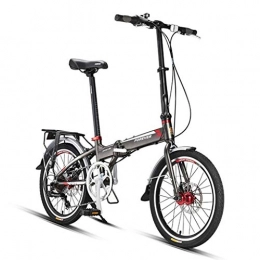 Folding Bikes Folding Bike Folding Bikes Folding Bicycle Male And Female Students Variable Speed Bicycle Ultra Light Portable Folding Bicycle 20 Inch Aluminum Alloy Shifting (Color : Gray, Size : 20inches)