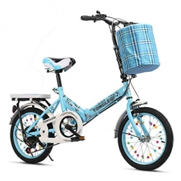 Folding Bikes Folding Bike Folding Bikes Folding Bicycle Student Portable Bicycle High Carbon Steel Folding Bicycle Speed Shifting Bicycle 20 Inch, (long Distance Ride) (Color : Blue, Size : 20inches)