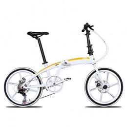Folding Bikes Folding Bike Folding Bikes Folding Bicycle Ultra Light Portable Aluminum Alloy Bicycle Variable Speed Male And Female Adult Bicycle Outdoor Riding Fitness Bicycle (Color : White, Size : 20inches)