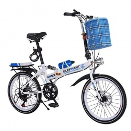 Folding Bikes Folding Bike Folding Bikes Folding Car Speed Change Car 20 Inch Folding Bicycle Disc Brake Bicycle Men And Women Ultra Light Portable Bicycle (Color : Blue, Size : 150 * 35 * 100cm)