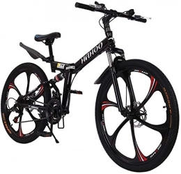 SYCY Folding Bike Folding Mountain Bicycle Trail Bike MTB Bike - 26 Inch Mountain Bike with 21 Speed Dual Disc Brakes Full Suspension Non-Slip