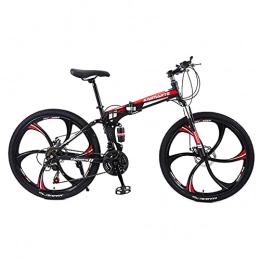 DKZK Bike Folding Mountain Bike 24 / 26 Inch Cross-Country Bike High Carbon Steel Frame 24 / 27 / 30 Variable Speed Dual Disc Brake Full Suspension Mountain Bike