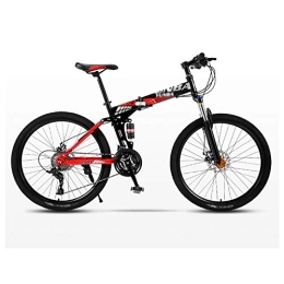 GAOTTINGSD Folding Bike GAOTTINGSD Adult Mountain Bike Mountain Bike Folding Bicycle Road Men's MTB Bikes 24 Speed Bikes Wheels For Adult Womens (Color : Red, Size : 26in)