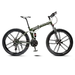 GAOTTINGSD Bike GAOTTINGSD Adult Mountain Bike Mountain Bike Road Bicycle Folding Men's MTB 21 Speed 24 / 26 Inch Wheels For Adult Womens (Color : Green, Size : 26in)