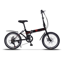 GDZFY Folding Bike GDZFY 20in Lightweight Folding Bike Suspension, 7 Speed Foldable Bicycle Carbon Steel Frame, Portable Adults City Bike For Commuting B 20in