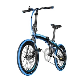 GDZFY Folding Bike GDZFY 7 Speed Portable Travel Mountain Bike, 20in Adults Folding Bicycle, Ultra Light Folding Bike City Urban Commuters Aluminum Frame Blue 20in