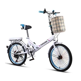 GDZFY Folding Bike GDZFY Portable Folding City Bicycle With Storage Basket, 20in Wheels Urban Environment, Transmission Mini Folding Bike Unisex D 20in