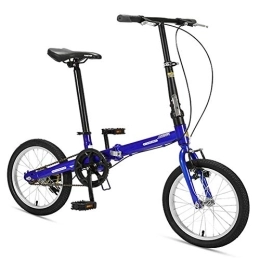 GJZM Bike GJZM 16" Folding Bikes, High-carbon Steel Light Weight Folding Bike, Mini Single Speed Reinforced Frame Commuter Bike, Lightweight Portable, Black