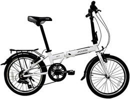 GJZM Folding Bike GJZM Folding Bike Adults Foldable Bicycle 20 Inch 6 Speed Aluminum Alloy Urban Commuter Bicycle Lightweight Portable Bikes with Front and Rear Fenders Light Blue-White