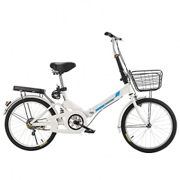 GWXSST Folding Bike GWXSST Mountain Bike White Bicycle, Lightweight And Stylish, Folding Bike ​Shock ​Absorbing, Variable Speed Running On The Highway, With Back Seat C