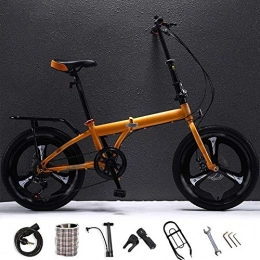 HFFFHA Folding Bike HFFFHA 20 Inches Lightweight Folding MTB Bike Mountain Bike, Folding Bike With Super Lightweight Magnesium Alloy Integrated Wheel, Lightweight And Durable For Men Women Bike (Color : B)