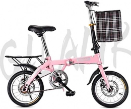 HFFFHA Folding Bike HFFFHA Folding Bicycle 20 Inch Men And Women Models Lightweight Folding Bike Bicycle Adult Mini Speed Car Double Disc Brake Folding Bicycle (Color : B, Size : 16in)