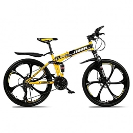 JAJU Folding Bike JAJU 26Inch Mountain Bike, Folding Bikes, 27-Speed Double Disc Brake Full Suspension Anti-Slip, Lightweight Frame, Suspension Fork Mountain Bike