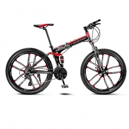 Jbshop Bike Jbshop Folding Bikes Mountain Bike Bicycle 10 Spoke Wheels Folding 24 / 26 Inch Dual Disc Brakes (21 / 24 / 27 / 30 Speed) Portable folding Bike Bicycle (Color : 30 speed, Size : 24inch)