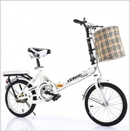 JDLAX Folding Bike JDLAX Road Bike Leisure bike 20 Inch Folding Bicycle Portable Student Bicycle Folding Carrier Bicycle Bike Ultra Light Variable Speed For Birthday, White