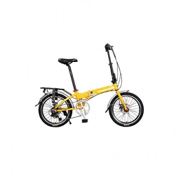 Jinan Folding Bike Jinan 20 Inch Aluminum Alloy Folding Bicycle 7-speed Variable Speed Flywheel Double Disc Brakes Men And Women Road Mountain Small Sports Car Student Bicycle F20 Mango Yellow