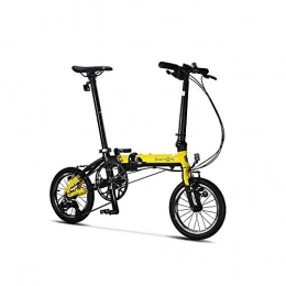 Jinan Folding Bike Jinan DAHON Folding Bicycle 14 Inch 3 Speed Small Wheel Urban Commuter Version K3 Men And Women Bicycle KAA433 Black Yellow (Color : Black Yellow, Size : 14 Inch)