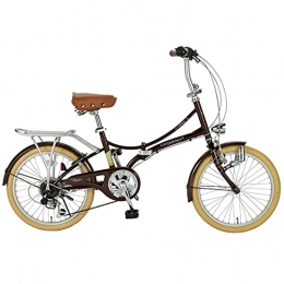 JINDAO Folding Bike JINDAO foldable bicycle Folding bicycle, rear frame can carry people, adjustable seat height, 20-inch 6-speed, male and female variable-speed bicycles, three-color (Color : Brown)