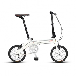 JKCKHA Folding Bike JKCKHA Folding Bike for Women | 14 Inch Ultra-Light Portable Women's Commuting City Bike for Adult |, White