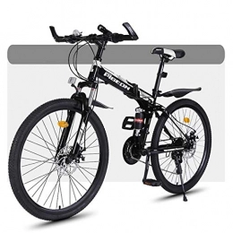 JLFSDB Folding Bike JLFSDB Mountain Bike, Foldable Hard-tail Mountain Bicycles, Carbon Steel Frame, Dual Suspension And Disc Brake, 26 Inch Wheels (Color : Black, Size : 27-speed)