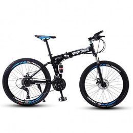 JLFSDB Folding Bike JLFSDB Mountain Bike, Foldable Men / Women Hardtail Bicycles, Carbon Steel Frame, Dual Disc Brake And Double Suspension (Color : Black, Size : 21 Speed)