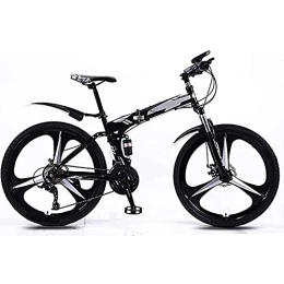 Jrechio Folding Bike Jrechio Mountain Boys Bike 24 / 26 Inch 21-Speed Full Suspension MTB Bikes 3 Spoke Wheels Folding Mountain Bike Carbon Steel Frame Double Disc Brake Bicycles Outdoor Sport Gray 26 inch sunyangde