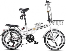 Jue Bike Jue Folding Bikes Folding Bicycle Brake Folding Bicycle Women's Bicycle 6-speed 20-inch Wheeled City Bicycle (Color : Black, Size : 150 * 30 * 100cm)