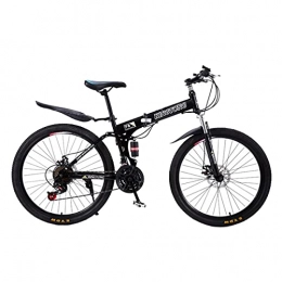 Kays Bike Kays 26 In Foldable Mountain Bike 21-Speed With Shock-absorbing Front Fork Carbon Steel Frame MTB Bike For Boys Girls Men And Wome(Color:Black)