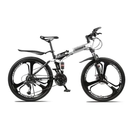 Kays Bike Kays 26 Inches Wheel Dual Full Suspension Mens Mountain Bike Folding Carbon Steel Frame 21 / 24 / 27-Speed For Men Woman Adult And Teens(Size:21 Speed, Color:White)