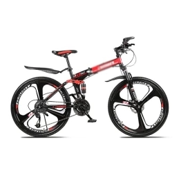 Kays Bike Kays 26 Inches Wheel Dual Full Suspension Mens Mountain Bike Folding Carbon Steel Frame 21 / 24 / 27-Speed For Men Woman Adult And Teens(Size:24 Speed, Color:Red)