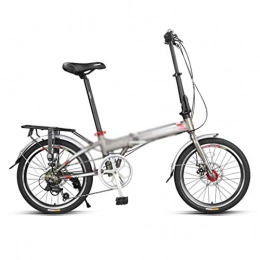 Kids' Bikes Folding Bike Kids' Bikes Folding Bicycle Speed Bicycle 20 Inch Bicycle Small Bicycle, High Carbon Steel Frame, 7-speed Transmission System, The Best Gift (Color : Gray, Size : 154 * 30 * 118cm)