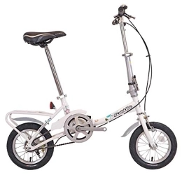 DJYD Bike Kids Folding Bikes, 12" Light Weight Folding Bike, High-carbon Steel Frame, Junior School Students Single Speed Reinforced Frame Commuter Bike, Pink FDWFN (Color : White)