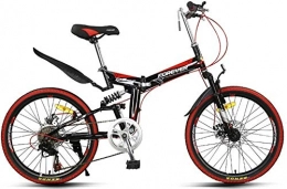 KKKLLL Bike KKKLLL Folding mountain bike double shock absorption shift adult student male and female youth soft tail off-road racing 22 inch 7 speed