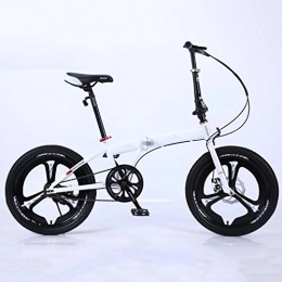 KNFBOK Folding Bike KNFBOK mens bikes mountain bike Super Lightweight Women's Folding Bike Single speed Student 16" adult Pedal Mountain Bycicle Three-knife wheel white