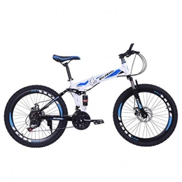 KOSGK Bike KOSGK Mountain Bike Girl Boy Bicycles 26 Inch Folding bike with Sturdy Steel 6 Spokes Integrated Wheel Premium Full Suspension and 24 Speed Gear,