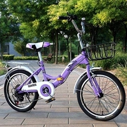 KRXLL Bike KRXLL Folding Bicycle 20 Inch Variable Speed Child Folding Bike Ultra Light Speed Portable Bicycle-Purple
