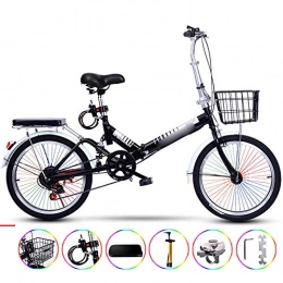 KuaiKeSport Folding Bike KuaiKeSport 20-Inch Folding Bike for Adults Student, Portable ultra ligh Folding Bicycle, Small Fold up City Bike Free Installation for Women Men Student, Damping Bicycle Urban Commuter Bike, Black