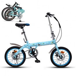 KuaiKeSport Bike KuaiKeSport Portable Folding Bike for Adults Student, 16-Inch Mini Portable Superlight Folding Bicycle, Fold up City Bike Women Men Student, Damping Bicycle Urban Commuter Road Bike, Blue