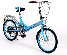  Bike L.HPT 20-inch Folding bike 6-speed Cycling Commuter Foldable bicycle Women's adult student Car bike Lightweight aluminum frame Shock absorption-C 110x160cm(43x63inch)