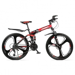 LHQ-HQ Folding Bike LHQ-HQ 26 Inch Adults Folding Mountain Bike Folding Disc Brake Full Suspension MTB 21 Speed Folding Bikes Outdoor Adventures